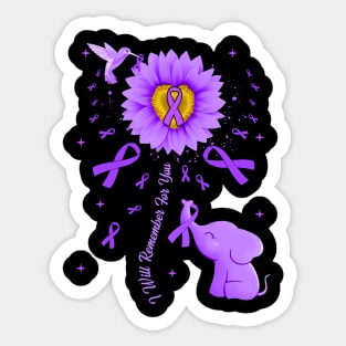 I Will Remember For You Elephant Alzheimer's Awareness Sticker